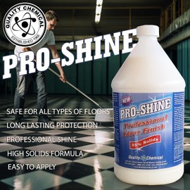 Quality Chemical Pro Shine High Solids Commercial Wet-Look Floor Finish Wax - High Shine Floor Cleaner, Future Floor Wax - Floor Wax for VCT Tile Floors, Polish & Restorer - 128 oz (Pack of 1)
