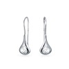 Carved Etched Puffed Pear Shaped Rain Drop Teardrop Earrings For