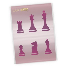 CraftStar Chess Pieces Stencil Set - Craft/Airbrush Template