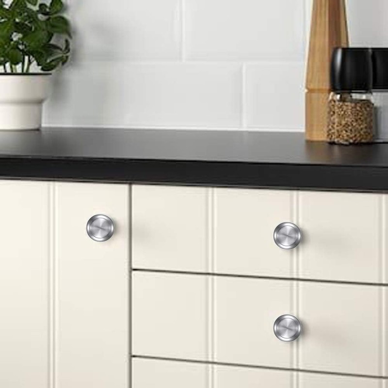 Luabue 30Pcs Cabinet Door Knobs Round Mushroom Shape Pull Handle