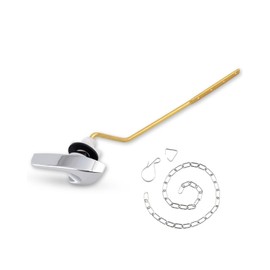 iFealClear Universal Brass Toilet Tank Flush Lever Handle, Side/Angle Mount Toilet Handle Compatible with Kohler K-GP30324-CP, Stainless Steel Flapper Chain, Chrome