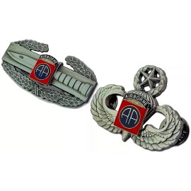 US Army Combat Action Badge 82nd Master Jump Wing Airborne Custom Pins SET