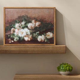 Bluebubble Framed Canvas Vintage Wall Art For Living Room Home Decoration, Rose and Guitar Large Canvas Classic Oil Painting Wall Art Home Decor for Hallway, Dining Room, Bedroom Canvas Prints - 12x16in