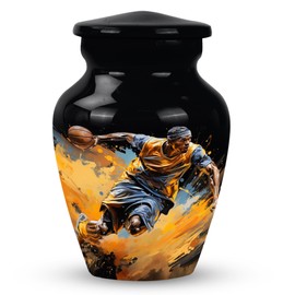 KARYLIZ Basketball Urn - Small Keepsake Urns for Human Ashes - Memorial Burial Urn for Ashes Adult Male - Decorative Funeral Urns for Adult Ashes Women 3 Inch 1 Pcs