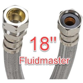 Fluidmaster 18" Fluidmaster Stainless Water Heater Supply Connector Hose Lines 3/4" FIP
