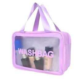 Q-WOOFF Cosmetic bag, toiletry bag, men, dry and wet separation, portable waterproof toiletry bag, make-up bag with large capacity, storage bag, purple, simple