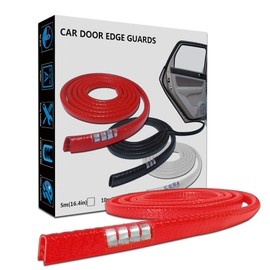 LEADTOPS Car Door Edge Guards, 16.4FT 5M U Shape Moulding Rubber Edge Trim Car Door Protector Guard,Red Color