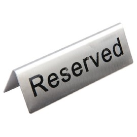 Olympia Reserved Table Sign - Brushed Stainless Steel - Corrosion and Damage Resistant - Pack of 10