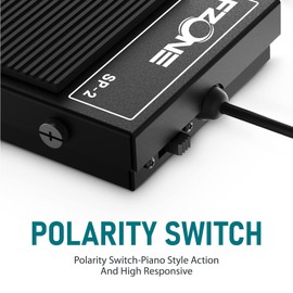 FZONE Compact Sustain Pedal for Keyboards Digital Pianos Synthesizers,Tone Modules,Drum Machines All Metal Heavy Design,Non-Slip,with Polarity Switch