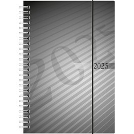 rido/idé Futura 2 Model Book Calendar (2025), 2 Pages = 1 Week, A5, 160 Pages, Polypropylene Cover, Anthracite