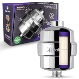 Rainley Bossa Shower Filter - Removes Chlorine, Heavy Metals, Hard Water, Impurities | Micron-level | Anti-Clog for High-Pressure Flow | Leak-Proof | Easiest Installation | Fits all ½" IPS Shower Arms