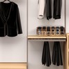 MinBoo Acacia Wood Belt Organizer Box,6 Grids Belt Rack for