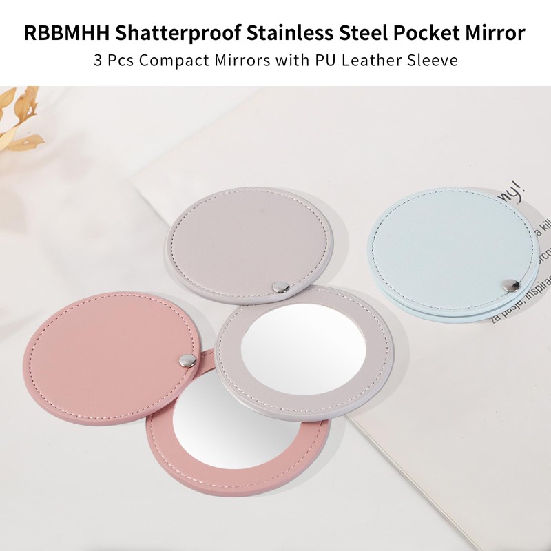 RBBMMH - Espejo de maquillaje de viaje de 3 piezas