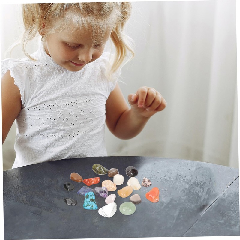Kisangel 20pcs Polished Gemstones and Crystals Box Natural Rocks and