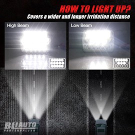 BLIAUTO 5x7 H6054 LED Headlights Dot Approved Rectangle 7x6 LED Headlight 2PCS with Hi/Low Sealed Beam For Trucks Jeep Cherokee XJ Ford Van Replacement 6054 H5054 Headlights