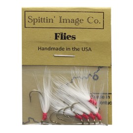 Spittin' Image Co. - 6-Pack Wet Trout Flies for Fly Fishing - #6 or #8 Hook (#6 Hook, White)