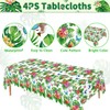 4 Pack Tropical Flower Tablecloth Hawaiian Luau Tablecloths Floral Butterfly