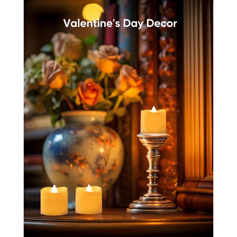 Homemory 12Pack Timer Flameless LED Votive Candles, Long Lasting Battery