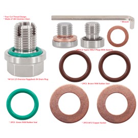 Dsnaduo M12.1-1.25 x 15mm Oversize Piggyback Oil Drain Plug, Stainless Steel Self Tapping Oil Pan Thread Repair Kit