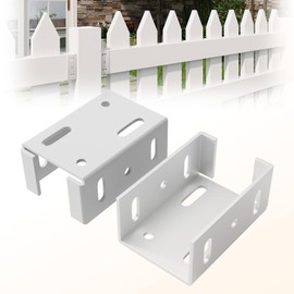 Aluminum Fence Bracket for Vinyl Fencing,Fence Bracket Used for Connecting Panel to Post,Vinyl Fence Brackets Fit 2.75in Rails,Heavy Duty Metal Fence Brackets Parts(2Pcs & 20screws）