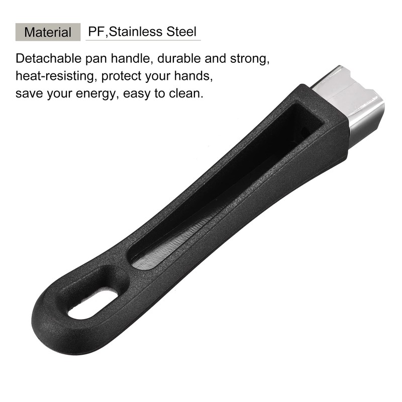 MECCANIXITY Pan Replacement Handle Black 165mm/6.5inch with Screw Nonstick Saucepan