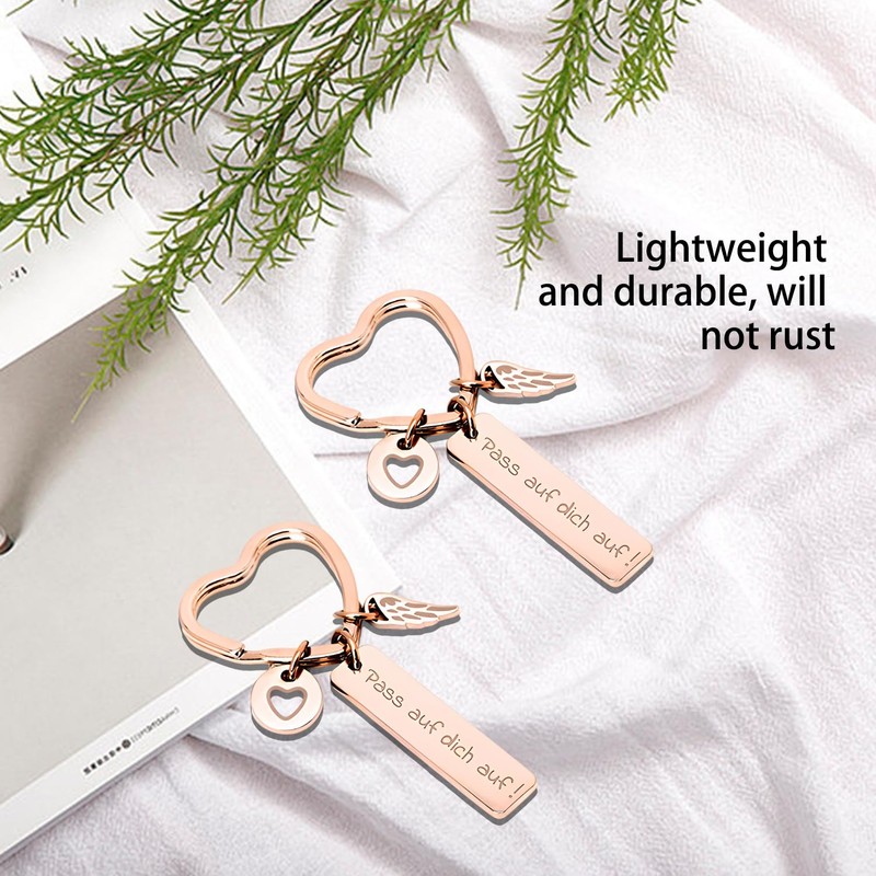 GVSAVY 1pc Love Key Ring with 1pc Gift Box and