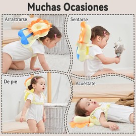 Protector de Cabeza de niño – Casco de Niño para Gatear Mochila, Caminar, Correr, Sin Golpes y Cojín Suave, Gorra Protectora Ajustable, Protector para La Cabeza de Seguridad Del Niño–Cascos(leoncito)