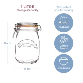 Kilner Round Swing Top Glass Jar | 1L
