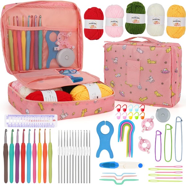 Aeeque Crochet Set for Beginners, Ergonomic Crochet Hook Set with