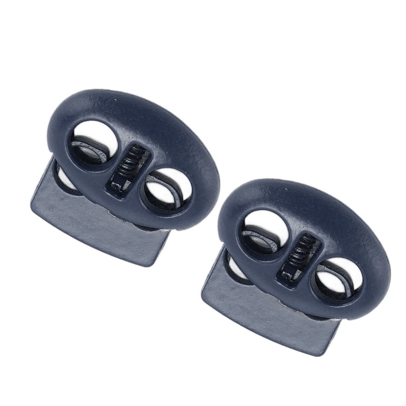 30pcs Metal Cord Lock End Toggle Double Hole Spring Stopper