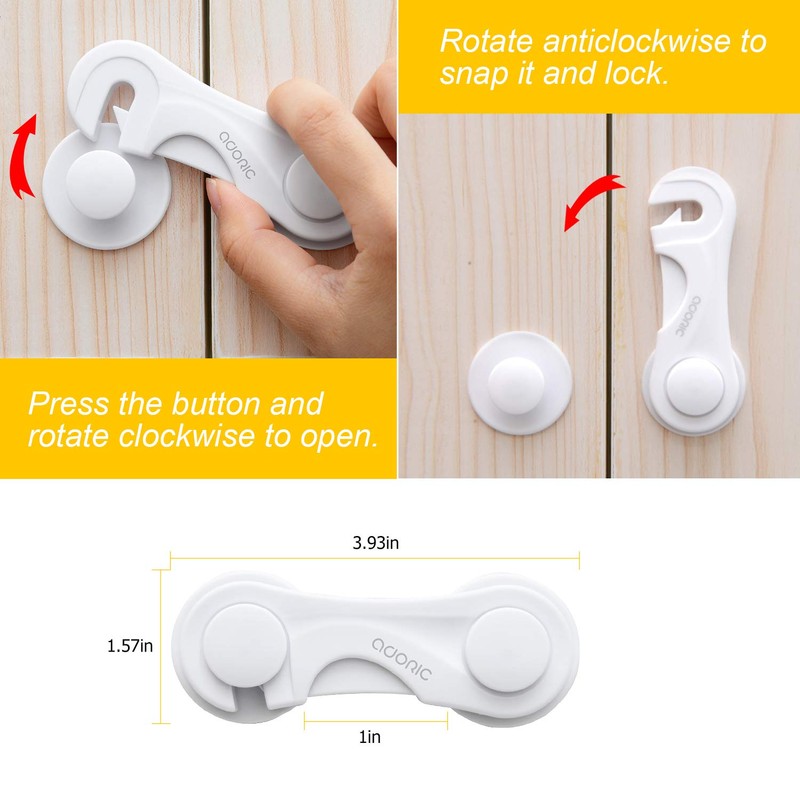 Child Safety Cabinet Locks, Adoric Baby Child Proof Cabinet Kitchen