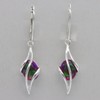 Amber America Purple FIRE OPAL Oval Dangle Earrings - 925