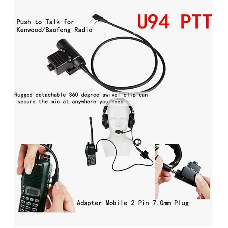 Hdlsina Helmet Mode Tactical Shooting headset + with U94 PTT