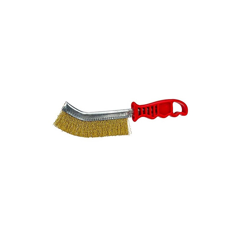 Forney 70516 Brass Wire Brush with Plastic Handle (Rust and