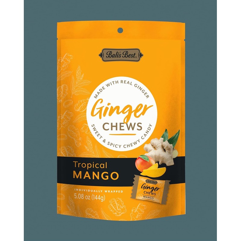 Bali's Best Ginger Chews, Tropical Mango Flavor, 5.08 Oz (Pack