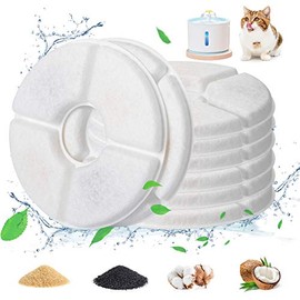 8 Pack Replacement Filters for Cat Fountain, Guarm Pet Cat Fountain Filter Replacement Cat Water Fountain Filter, 4 Layer Filtration System Replacement Filters for 84oz/2.5L Automatic Pet Fountain