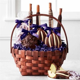 Mrs Prindables Nut-Free Chocolate Covered Caramel Apple Gift Basket