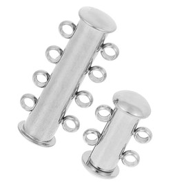 DOITOOL 6 Pcs Stainless Steel Necklace Clasps Multi Strand Layering Buckles Smooth Surface Jewelry Connectors for DIY Necklaces Bracelets and Anklets