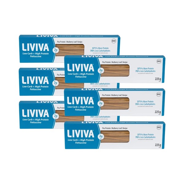 LIVIVA Low Carb High Protein KETO Fettuccine Noodle Pasta 6