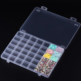 Fspronail 42 Grids Clear Large Plastic Organizer Box With Dividers, Bead Organizers And Storage Compartment Container For Nail Accessories/Jewelry/Craft/Screw/Small Parts/Diamond Painting Art Tools