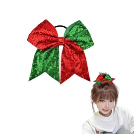 Christmas Bow Hair Accessories Scrunchie Hair Ties Party Favor Elastic Cheer Bow Cheerleading Team Hairtie Hairband Festival Dance Performance Scrunchie Xmas Decorative Bows Hairtie Ponytail Holder