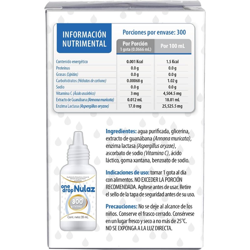 Vitamina ONEDROP NULAZ frasco con 20 mL, 1000 ALU por