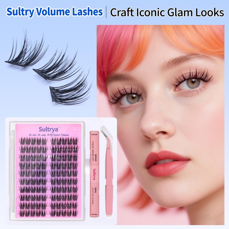 Sultrya DIY Eyelash Extension Cluster Kit Natural Wispy Individual Lashes