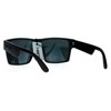 Kush Gangster Rectangular Squared All Black Horn Rim Sunglasses Matte