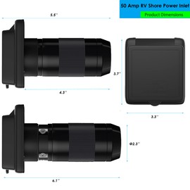 Veepeak 50 Amp Shore Power Inlet NEMA SS2-50P 125V/250V Twist Locking Electric Plug for Marine Boat RV Trailer Camper Shed, ETL Listed