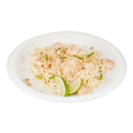 Restaurantware-RW Base 10.4 Inch Microwavable Food Plates, 100 Round Plastic Plates - Disposable, Heavy-Duty, White Plastic Dinner Plates, Serve Hot And Cold Foods, For Restaurants And Cafes