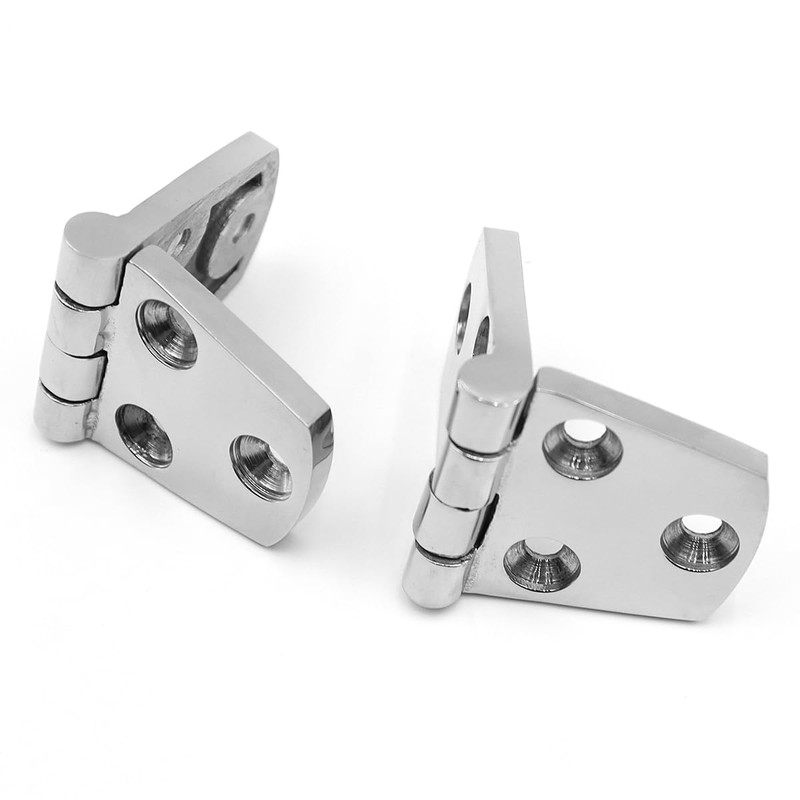 POFET 4pcs Durable 316 Marine Stainless Steel Casting Strap Hinge