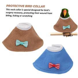 NOLITOY 2 Pcs Collar Parrot Anti Bird Bite Protective Protector Get Pecking Ring Parrots Cockatoo Plucking Large Small Cover Neck Bird Accessories for Pet Parrot Cloaks Felt Cloth Blue