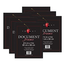 MCS Formato Marco de Documentos, Diploma y Certificado, Negro, 8.5 x 11, Paquete de 6