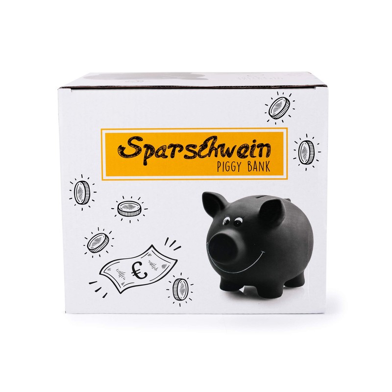 Ceramic Piggy Bank for Writing on Blackboard Varnish with Chalk